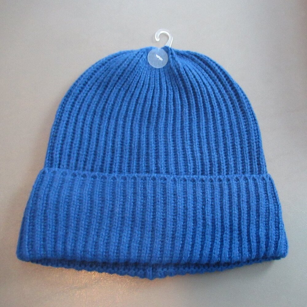 Style & Co. Women's Solid Cuffed Beanie Hat, Blue, One Size